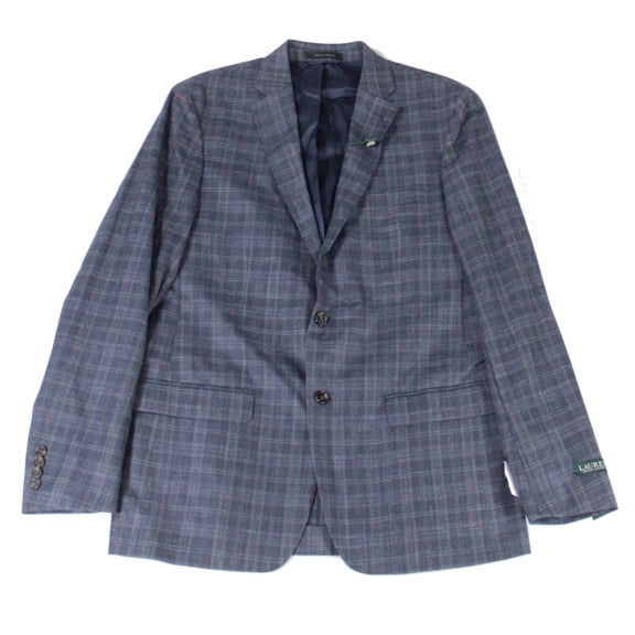 Mens Sport Coat Plaid Print Wool 44
