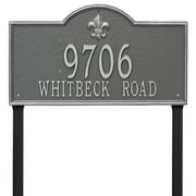 Personalized Whitehall Products Bayou Vista Double Line Estate Lawn Plaque in Pewter Silver