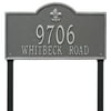 Personalized Whitehall Products Bayou Vista Double Line Estate Lawn Plaque in Pewter Silver