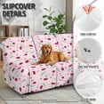 thumbnail image 6 of ZIATUBLES Recliner Cover for 3 Cushion Reclining Sofa, 8 PCS Stretch Recliner Couch Covers with Storage Pockets, Soft Fitted Furniture Protector for Living Room Decor, Cherry Daisy Pink, 6 of 9