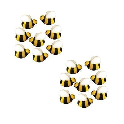 Bumble Bee Edible Sugar Decorations - 16 Count - National Cake Supply
