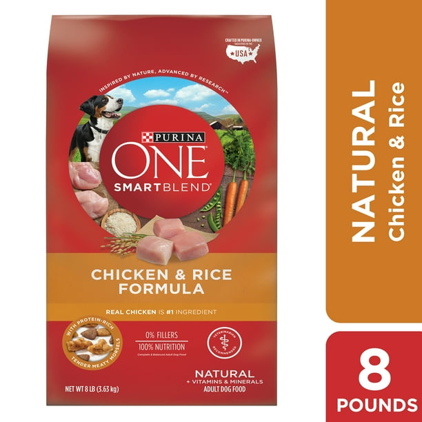 Purina ONE Natural Dry Dog Food, SmartBlend Chicken & Rice Formula, 8