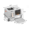 thumbnail image 2 of Furrbby Covered Cat Litter Boxes, Large High Side Stainless Litter Box Grey, 2 of 10