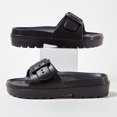 thumbnail image 4 of Women's Fashion Thick‑Sole Adjustable Buckle Strap Sandals, EVA Open‑Toe Slide Sandals For Summer Beach Pool Outdoor Casual Daily Wear Black, 4 of 5