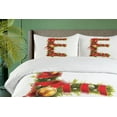 thumbnail image 4 of Ambesonne Christmas Alphabet Duvet Cover Sets, E Letter Art, 2-King, Pearl and Olive Green, 4 of 7