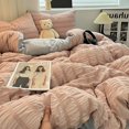 thumbnail image 1 of Luxury White Ruffled Seersucker Duvet Cover Soft Solid Color Bedding Set With Bed Sheet Pillowcases Single Queen King Size FGS, 1 of 7