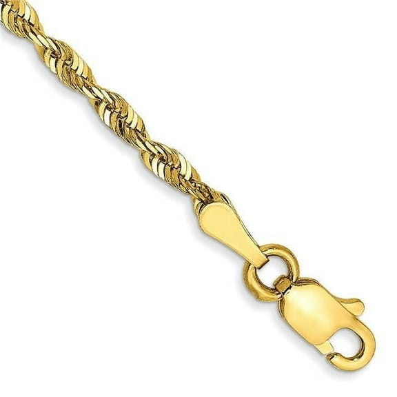 Primal Gold 10 Karat Yellow Gold 2.25mm Diamond-cut Extra-lite Rope Chain