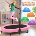 thumbnail image 6 of Foldable Trampoline, Mini Rebounder Trampoline with Adjustable Handle, Exercise Trampoline, Parent-Child Kids Twins Trampoline Max Load 220lbs, 6 of 6