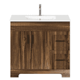 thumbnail image 6 of Erinnyees 36" Wooden Freestanding Bathroom Vanity with Ceramic Sink, Walnut Cabinet Featuring 2 Door & 2 Spacious Drawers, 6 of 8
