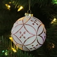 thumbnail image 3 of Matte and Shiny Pink Floral Design Hanging Ball Christmas Ornament 4" (100mm), 3 of 5