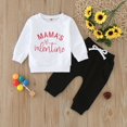 thumbnail image 2 of Valentine's Day Outfit Baby Boy Toddler Sweatpants Valentines Days Suit Long Sleeve Round Neck Letters Print Sweatshirt Tops Casual Drawstring Pants Tracksuit Set Baby Boy Outfits Size 12-18 Months, 2 of 7