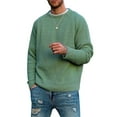 thumbnail image 1 of Faithtur Chandail pour Homme, Chandail d'Hiver Uni à Manches Longues à Col Rond, Tricot, Hauts pour Usage Quotidien Décontracté, 1 of 9