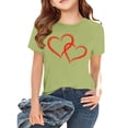 thumbnail image 2 of Girls Short Sleeve T Shirts Kids Summer Tops Crewneck Tees 2‐13 Years Cute 𝐘2k Heart Print Shirt Boys Casual Summer Clothes, 2 of 5