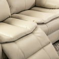 Cream L Shape Breathable Leather Manual Reclining Sectional Sofa Set