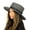 Gray, variant on Wool Wide Brim Porkpie Fedora Hat with Simple Band Accent - Black