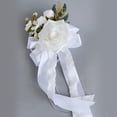 thumbnail image 6 of Elegant Artificial Flower Bowknots Faux Flower Wedding Car Decors Set for Glasses and Door Elegant Embellishment, 6 of 9