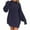 Navy, variant on Ahabrexf Sweaters for Women Casual, Oversized Crewneck Cable Knit Chunky Long Sleeve Pullover Dress