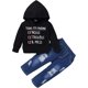 thumbnail image 1 of Conjunto de ropa para bebé niño, sudadera con capucha estampada de manga larga y pantalones vaqueros, 1 of 5
