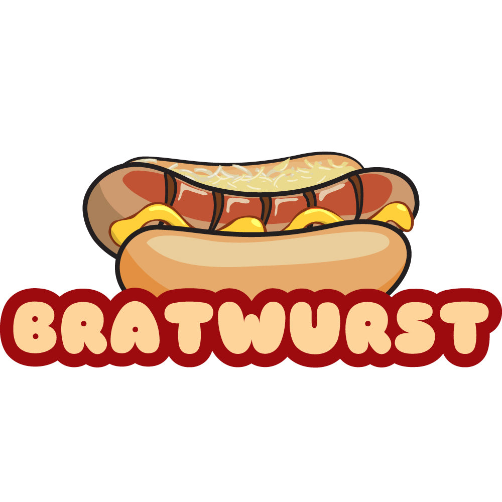 BRATWURST 16" Concession Decal sign cart trailer stand sticker