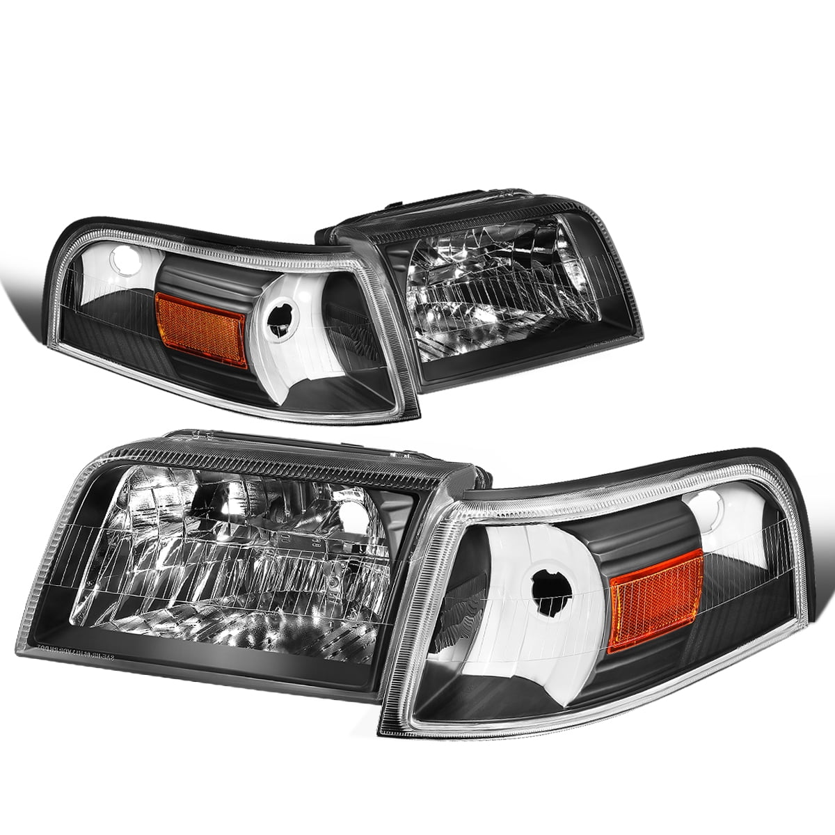 For 2006 to 2011 Mercury Grand Marquis Headlight Black Housing Amber ...