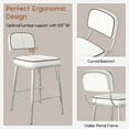 thumbnail image 3 of Solfway 26" Counter Bar Stools, Metal Frame Bar Chairs with Lumbar Support, Modern Counter Height Stools with Footrest, White (Set of 4), 3 of 7