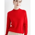 thumbnail image 3 of Autumn and Winter 100 Wool Half-High Collar Meat Covering All-Match Solid Color Knitted Sweater Slim-Fit First-Line Garment Pure Wool Base-Layer Shirt, 3 of 7