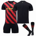 thumbnail image 1 of New Boys Kids Football Kit Short Shirt Sock Set Football manchester city away kit blank, 1 of 5
