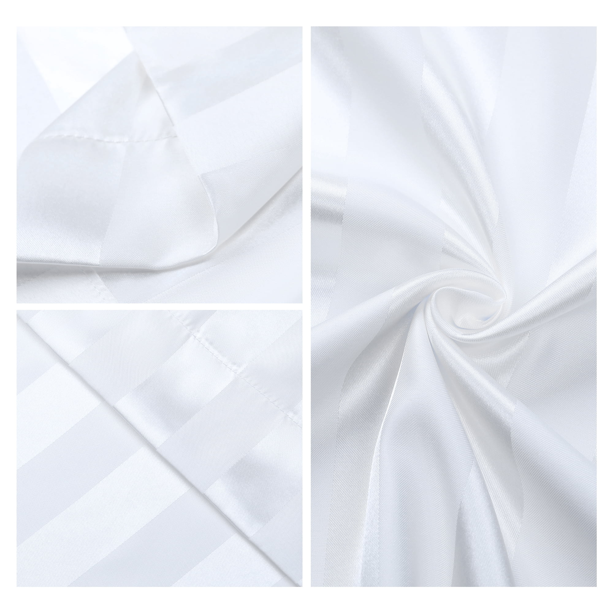Unique Bargains Satin Pillow Cases Set of 2 Pillow Covers Queen White