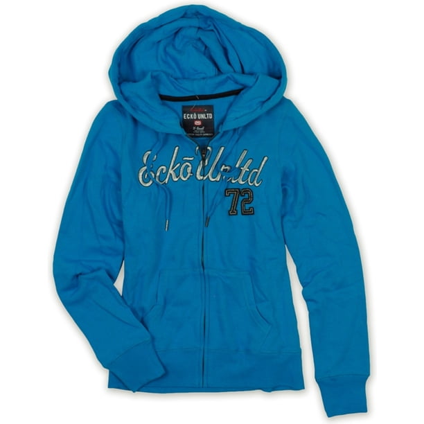 Sudadera con capucha y cremallera frontal Lurex 72 Ecko Unltd. para mujer azul extra pequeña