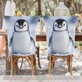 thumbnail image 5 of Decorative Chair Back Cover One Size x2 Chair Cover Dining Chair Slipcovers Chair Back Decoration Festival Chair Decoration Super Lovely White Penguin, 5 of 6
