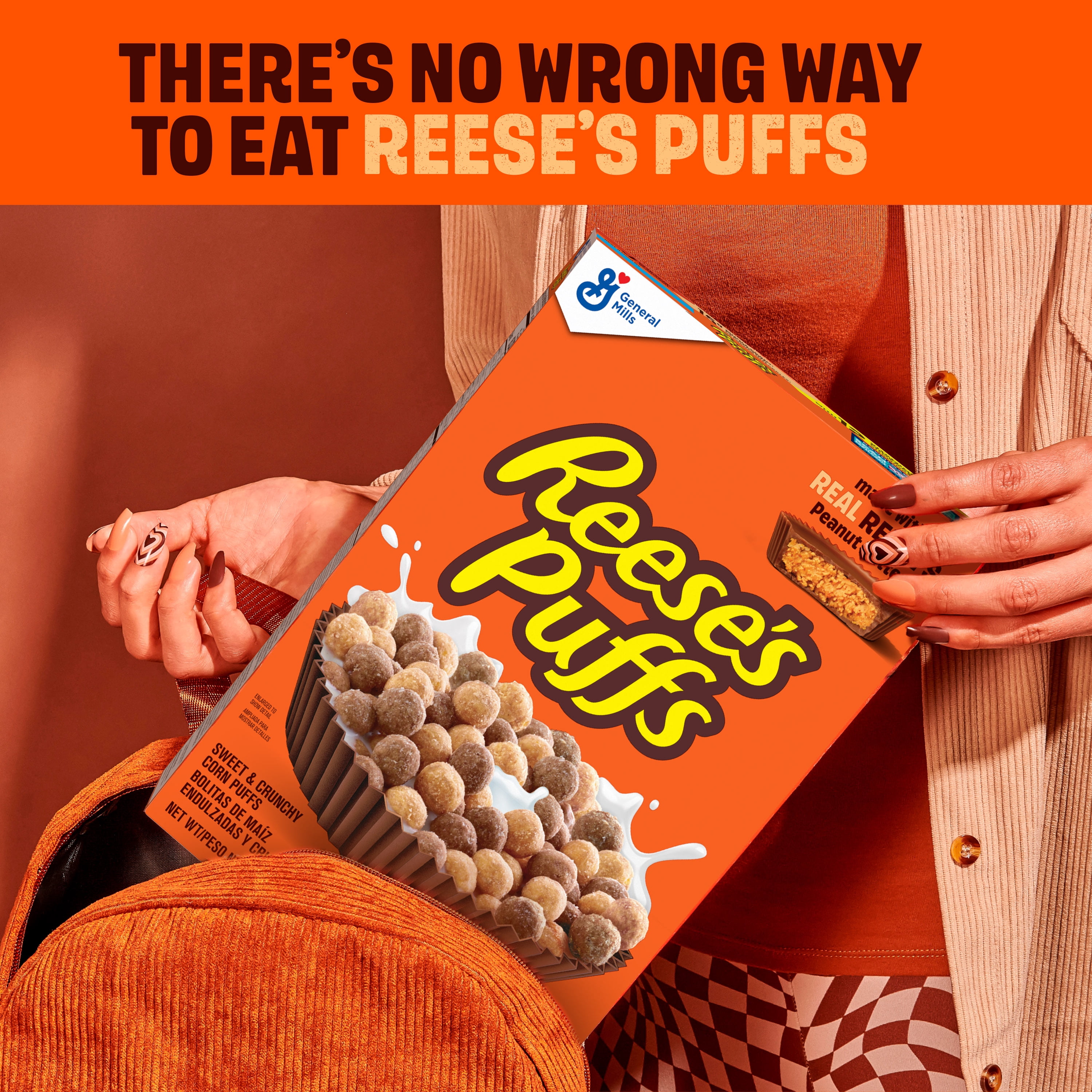 (3 pack) REESE'S PUFFS Breakfast Cereal, Chocolatey Peanut Butter Cereal Bag, 35 oz