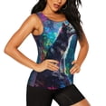 thumbnail image 2 of Haiem Colorful Plant Wolf Printed Women's Workout Tank Top, Quick-Dry Sleeveless Gym Shirt, Breathable Lightweight Athletic Top for Running, Yoga, and Casual Wear-X-Large, 2 of 7