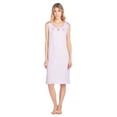 thumbnail image 4 of Casual Nights Women's Embroidered Cotton Knit Sleeveless Nightgown - Lilac - Medium, 4 of 5
