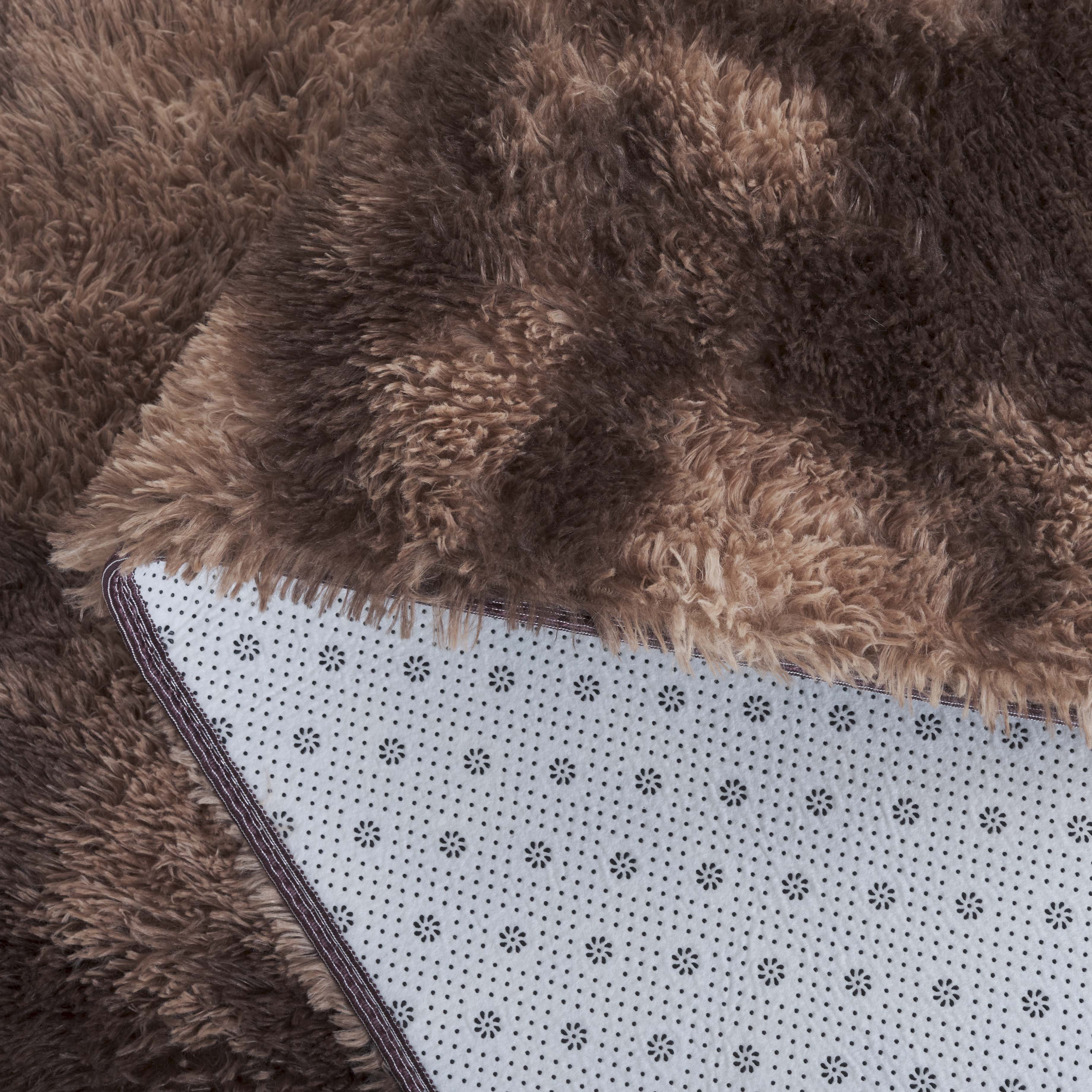 SAFAVIEH Rainbow Jaki Abstract Shag Area Rug, Brown, 6' x 9'