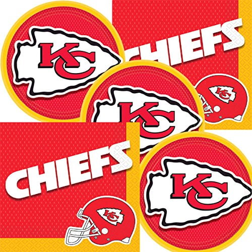Kansas City Chiefs NFL Football Team Logo Plates And Napkins Serves 36 chiefs fans