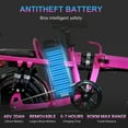 thumbnail image 2 of HPQ A9 14" Folding Electric Bike for Adults - 500W (Peak 750W) Motor, 20MPH Top Speed, 50-Mile Range, Removable Battery, Front Basket, Adjustable Seat & LED Lights (Pink), 2 of 9