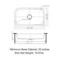 thumbnail image 6 of Sinber 30" x 18" x 5.5" Undermount Single Bowl Kitchen Sink with 18 Gauge 304 Stainless Steel Satin Finish MU3018S-ADA (Sink Only), 6 of 15