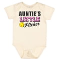 thumbnail image 3 of Inktastic Auntie's Little Pitcher Softball Girls Baby Bodysuit, 3 of 5