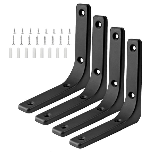 4 Pieces Metal L Shaped Shelf Supports Brackets for DIY Projects and Storage
