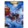 thumbnail image 2 of FMSHPON Christmas Santa Reindeer Postcard Clipboard Hardboard Wood Nursing Clip Board and Pull for Standard A4 Letter 13x9 inches, 2 of 5