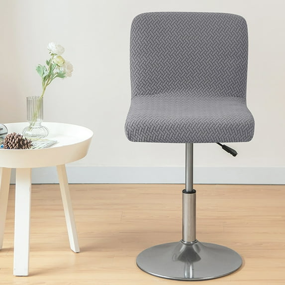 Opvise Chair Cover High Elasticity 360-degree All-round Package Polyester Spandex T-shaped Jacquard Stretch Revolving Chair Slip Home Decor Wine Red