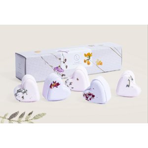 Lavender Heart-Shaped Shower Steamers Gift Set 5-Pack Handmade Aromatherapy Shower Steamers Natural Spa Gift Box for Women