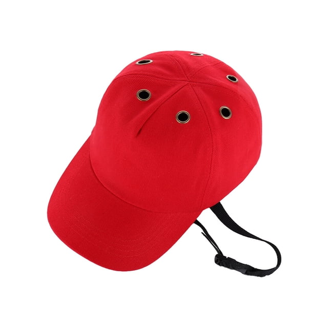 Workshop Breathable Baseball Hat Adults Impact Proof Safety Cap Reusable Adjustable Peaked Hats Head Protector Red