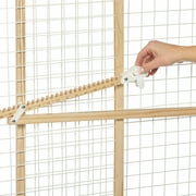 MidWest Homes for Pets Wire Mesh Pet Safety Gate, Pressure Mounted Dog Gate Measures 44 Inches Tall & Expands to 29-50 Inches Wide, Natural Wood & White Powder Coated Wire Mesh
