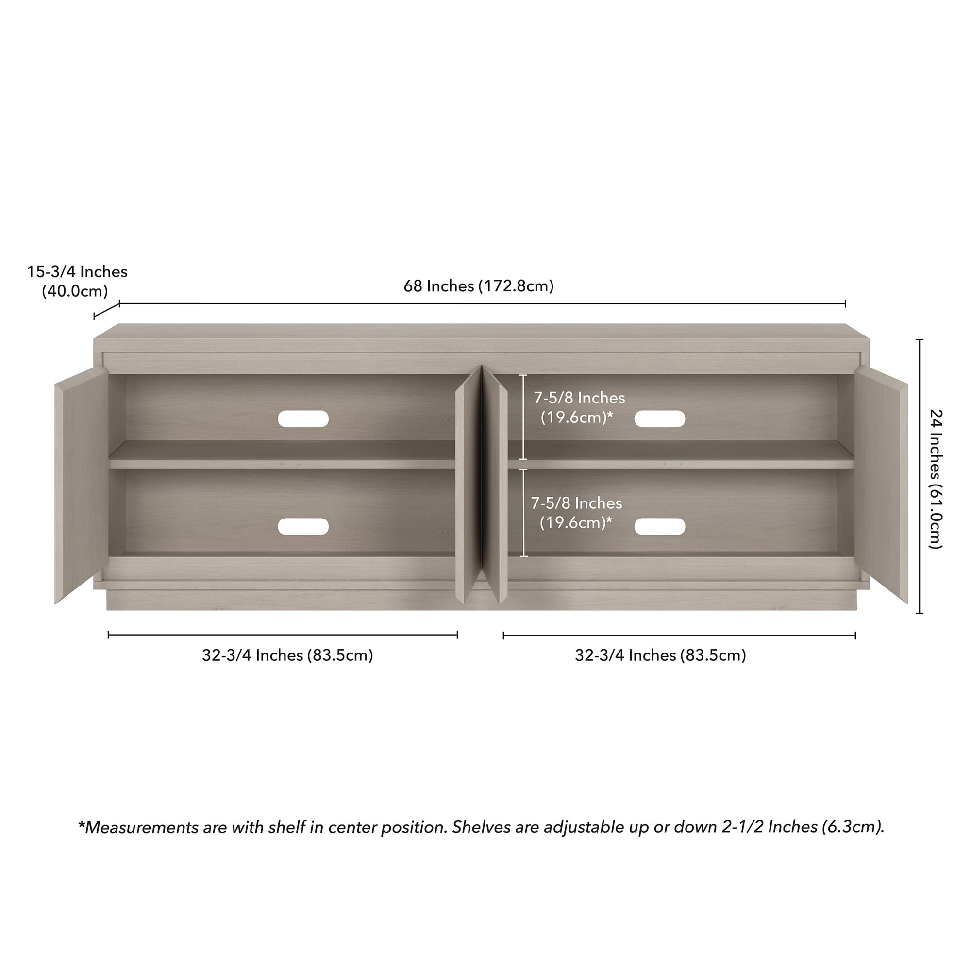 Evelyn&Zoe Presque Rectangular TV Stand for TV's up to 75", Alder White
