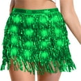 thumbnail image 4 of Sequin Skirts for Women LED Shining Fringe Ruffle Flowy A-Line Short Skirts for Juniors Performance, 4 of 6