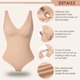 thumbnail image 4 of Vaslanda Women Thong Shapewear Bodysuit Tops with Built-in Bra Pads Smooth Tummy Control Body Shaper, 4 of 7