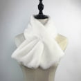 thumbnail image 2 of Winter Faux Fur Warm Furry Pull Through Scarf Neck Warmer Cross Loophole Collar, 2 of 19
