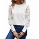 thumbnail image 3 of Top de Cuello Redondo con Encaje Bordado y Larga en Color Liso para Mujer XL, 3 of 9