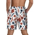 thumbnail image 4 of Goofa Red Blue Leaves Printed Men's Swim Trunks Board Shorts Quick Dry Mens Swimming Trunks with Compression Liner,Breathable Fit Hawaii Beach Shorts-Large, 4 of 9